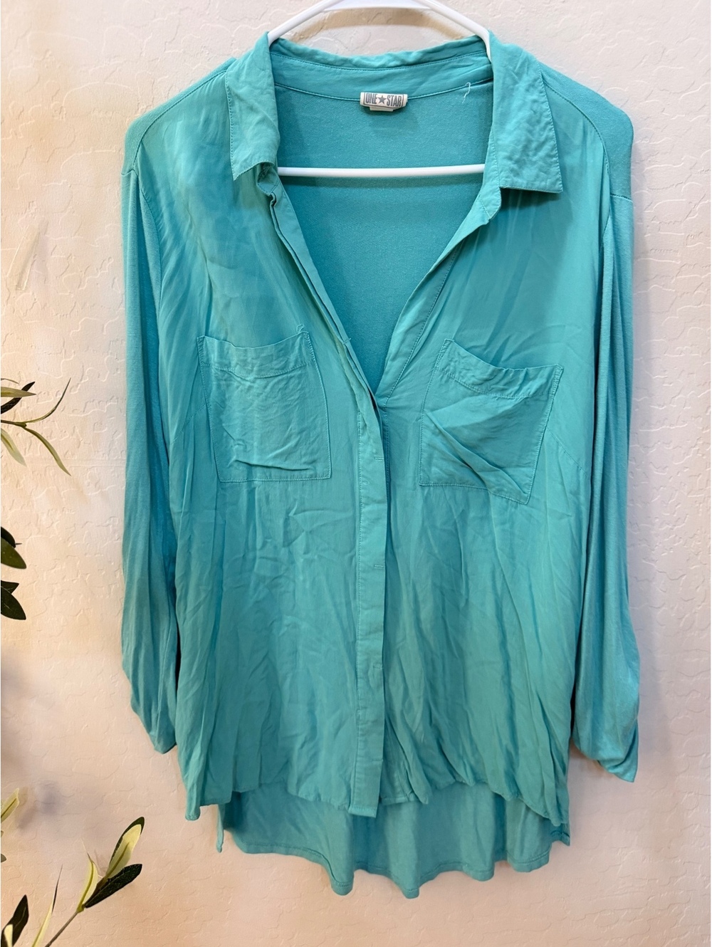 Converse one star turquoise button up shirt